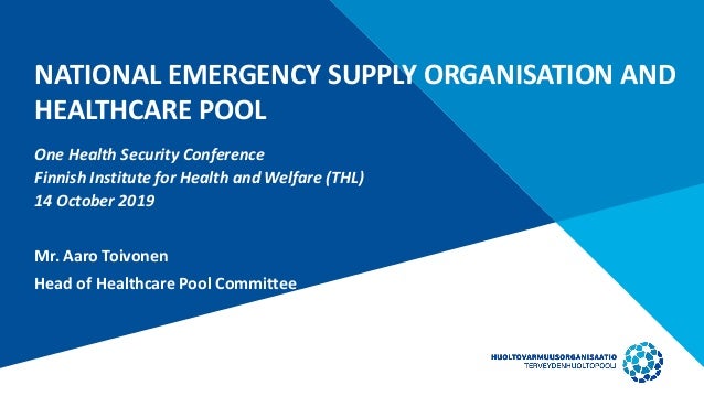 Aaro Toivonen National Emergency Supply Agency Finland