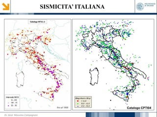 SISMICITA’ ITALIANA
Catalogo CPTI04
Dr. Geol. Massimo Compagnoni
 