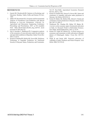 Constraints Faced by the Protected Growers of Himachal Pradesh | PDF