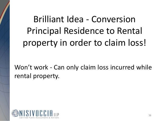 Loss On Rental Property Converted To Personal Use Loss On Rental Property Converted To Personal Use