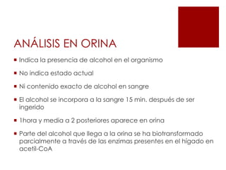 Percepción espacial Alcoholímetro: ¿Como funciona ?La prueba consiste en una medida de alcohol en una muestra apropiada de aliento Normalmente se toma  la muestra de la ultima porción del aire exhaladoExamen que consiste en soplar en tubo de papel que esta adherido a un dispositivo digital