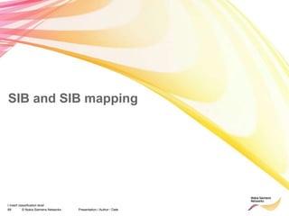 89 © Nokia Siemens Networks Presentation / Author / Date
I insert classification level
SIB and SIB mapping
 