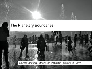 The Planetary Boundaries
Alberto Iacovoni, Marialuisa Palumbo | Cornell in Rome
 