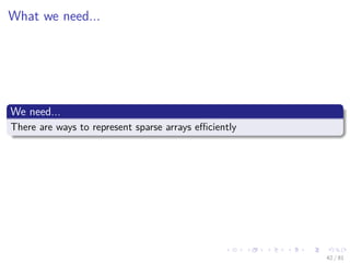 Images/cinvestav-
What we need...
We need...
There are ways to represent sparse arrays eﬃciently
42 / 81
 