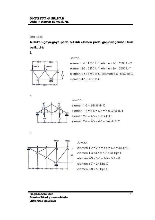 Contoh Soal Statika Struktur