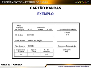 CARTÃO KANBAN
AULA 27 – KANBAN
 