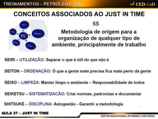 CONCEITOS ASSOCIADOS AO JUST IN TIME
AULA 27 – JUST IN TIME
 