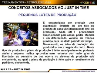 CONCEITOS ASSOCIADOS AO JUST IN TIME
AULA 27 – JUST IN TIME
 