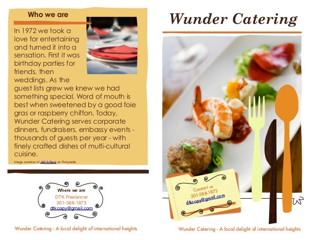 wunder catering brochure catering brochures