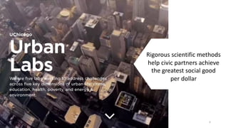 4
Rigorous scientific methods
help civic partners achieve
the greatest social good
per dollar
 
