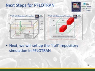 06b PFLOTRAN-RepoTREND Code Inter-comparison: Inter-comparison Plan & First PFLOTRAN Results