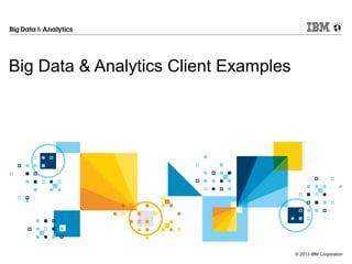 © 2013 IBM Corporation
Big Data & Analytics Client Examples
 