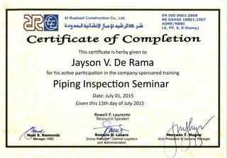 1_Piping Inspection-Seminar
