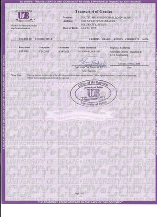 Ub Transcript Tzu-Hsiang Lin_ UB Transcript 2011.compressed | PDF