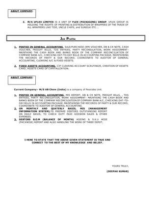 Deepak Kumar CV | DOCX