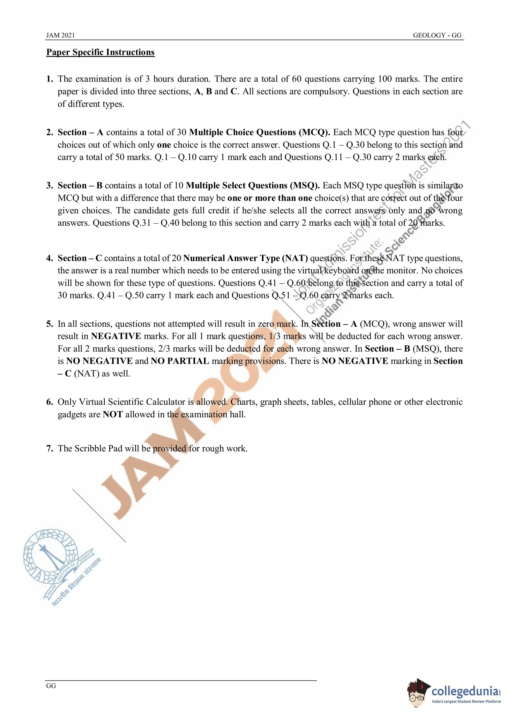 2021 question paper For students Appearing in Geology JAM exam.pdf