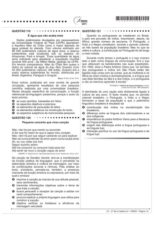 que, ao desviar o foco da leitura, pode ter como
                                                                                           FRQVHTXrQFLD R PHQRVSUH]R SHOD HVFULWD WUDGLFLRQDO
                      TEXTO II                                                         C exige do leitor um maior grau de conhecimentos
    João Cabral, que já emprestara sua voz ao rio,                                         prévios, por isso deve ser evitado pelos estudantes
transfere-a, aqui, ao retirante Severino, que, como                                        nas suas pesquisas escolares.
o Capibaribe, também segue no caminho do Recife.                                       D facilita a pesquisa, pois proporciona uma informação
A autoapresentação do personagem, na fala inicial                                          HVSHFt¿FD VHJXUD H YHUGDGHLUD HP TXDOTXHU site de
do texto, nos mostra um Severino que, quanto mais                                          busca ou blog oferecidos na internet.
VH GH¿QH PHQRV VH LQGLYLGXDOL]D SRLV VHXV WUDoRV                                     E SRVVLELOLWD DR OHLWRU HVFROKHU VHX SUySULR SHUFXUVR
ELRJUi¿FRV VmR VHPSUH SDUWLOKDGRV SRU RXWURV KRPHQV                                       GH OHLWXUD VHP VHJXLU VHTXrQFLD SUHGHWHUPLQDGD
                                    SECCHIN, A. C. -RmR DEUDO: a poesia do menos.         constituindo-se em atividade mais coletiva e
                                        5LR GH -DQHLUR 7RSERRNV  IUDJPHQWR 