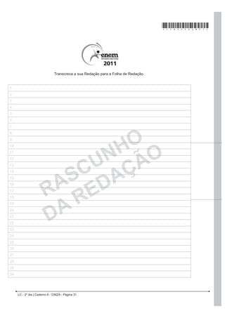 *cinZ25dom16*

7H[WR SDUD DV TXHVW}HV  H                                                                QUESTÃO 126
                                                                                               2 UHFXUVR JUi¿FR XWLOL]DGR QR DQ~QFLR SXEOLFLWiULR    GH
                                                                                               GHVWDFDU D SRWHQFLDO VXSUHVVmR GH WUHFKR GR WH[WR
                                                                                               UHIRUoD D H¿FiFLD SUHWHQGLGD UHYHODGD QD HVWUDWpJLD GH
                                                                                               A ressaltar a informação no título, em detrimento do
                                                                                                   restante do conteúdo associado.
    1yV DGRUDUtDPRV GL]HU TXH VRPRV SHUIHLWRV 4XH                                             B incluir o leitor por meio do uso da 1ª pessoa do plural
VRPRV LQIDOtYHLV 4XH QmR FRPHWHPRV QHP PHVPR R                                                    no discurso.
PHQRU GHVOL]H ( Vy QmR IDODPRV LVVR SRU XP SHTXHQR                                            C FRQWDU D KLVWyULD GD FULDomR GR yUJmR FRPR DUJXPHQWR
detalhe: seria uma mentira. Aliás, em vez de usar a palavra                                        de autoridade.
³PHQWLUD´ FRPR DFDEDPRV GH ID]HU SRGHUtDPRV RSWDU                                            D subverter o fazer publicitário pelo uso de sua
SRU XP HXIHPLVPR ³0HLDYHUGDGH´ SRU H[HPSOR VHULD                                               metalinguagem.
XP WHUPR PXLWR PHQRV DJUHVVLYR 0DV QyV QmR XVDPRV
                                                                                               E impressionar o leitor pelo jogo de palavras no texto.
esta palavra simplesmente porque não acreditamos que
H[LVWD XPD ³0HLDYHUGDGH´ 3DUD R RQDU RQVHOKR                                              QUESTÃO 127
Nacional de Autorregulamentação Publicitária, existem
a verdade e a mentira. Existem a honestidade e a                                                      6( 12 ,19(512 e ',)Ë,/ $25'$5
desonestidade. Absolutamente nada no meio. O Conar                                                            IMAGINE DORMIR.
QDVFHX Ki  DQRV YLX Vy QmR DUUHGRQGDPRV SDUD  