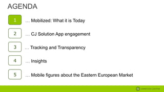 AGENDA
1

… Mobilized: What it is Today

2

… CJ Solution App engagement

3

… Tracking and Transparency

4

… Insights

5

… Mobile figures about the Eastern European Market

 