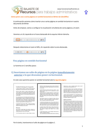 Sentido Horizontal Cómo poner una o varias páginas en sentido horizontal en writer de ...