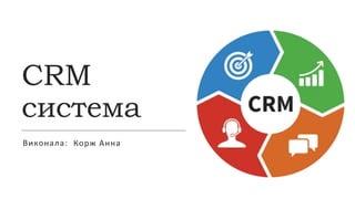 CRM
система
Виконала: Корж Анна
 