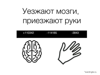 Уезжают мозги,
приезжают руки1
*sverdl.gks.ru1
+1103421
1
-1141851 -38431
 