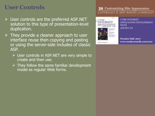 ASP.NET 06 - Customizing Your Sites Appearance | PPT