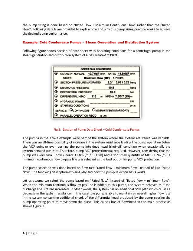 Pump Sizing Adding Minimum flow to Rated Flow, WHEN & WHY