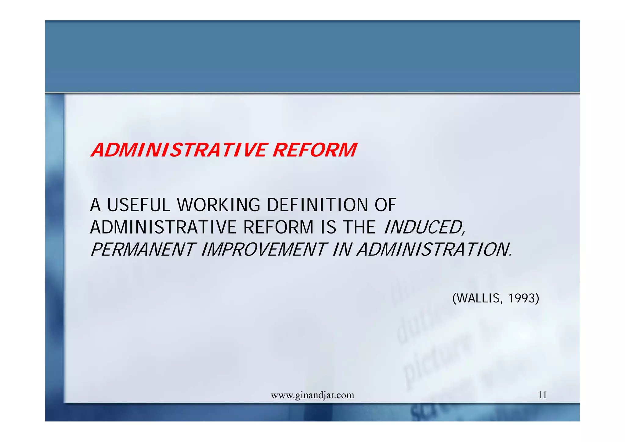 DEVELOPMENT AND ADMINISTRATION (II)