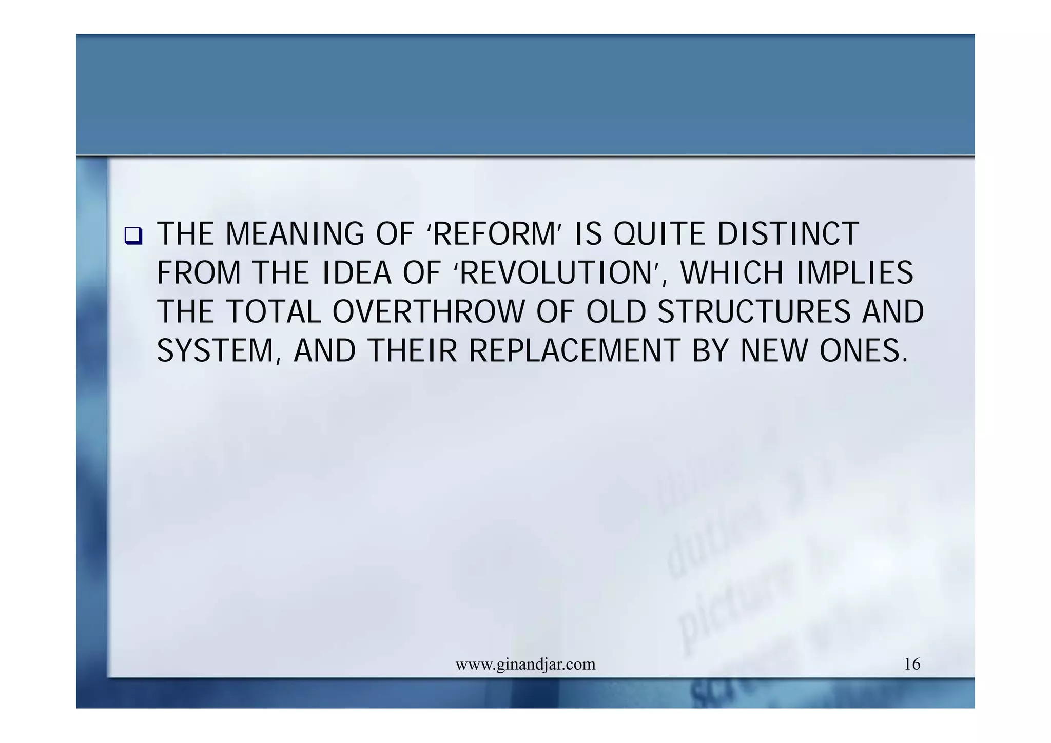 DEVELOPMENT AND ADMINISTRATION (II)