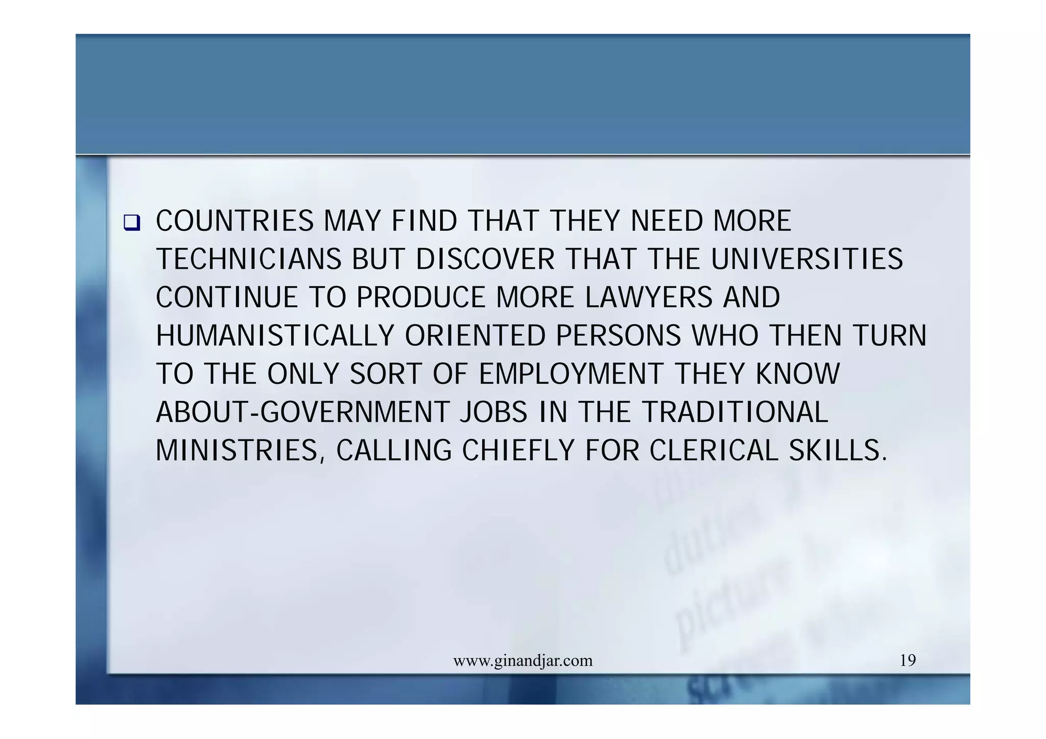 DEVELOPMENT AND ADMINISTRATION (II)