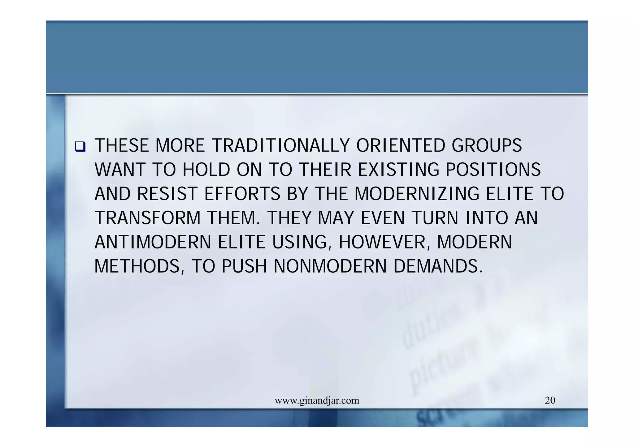 DEVELOPMENT AND ADMINISTRATION (II)