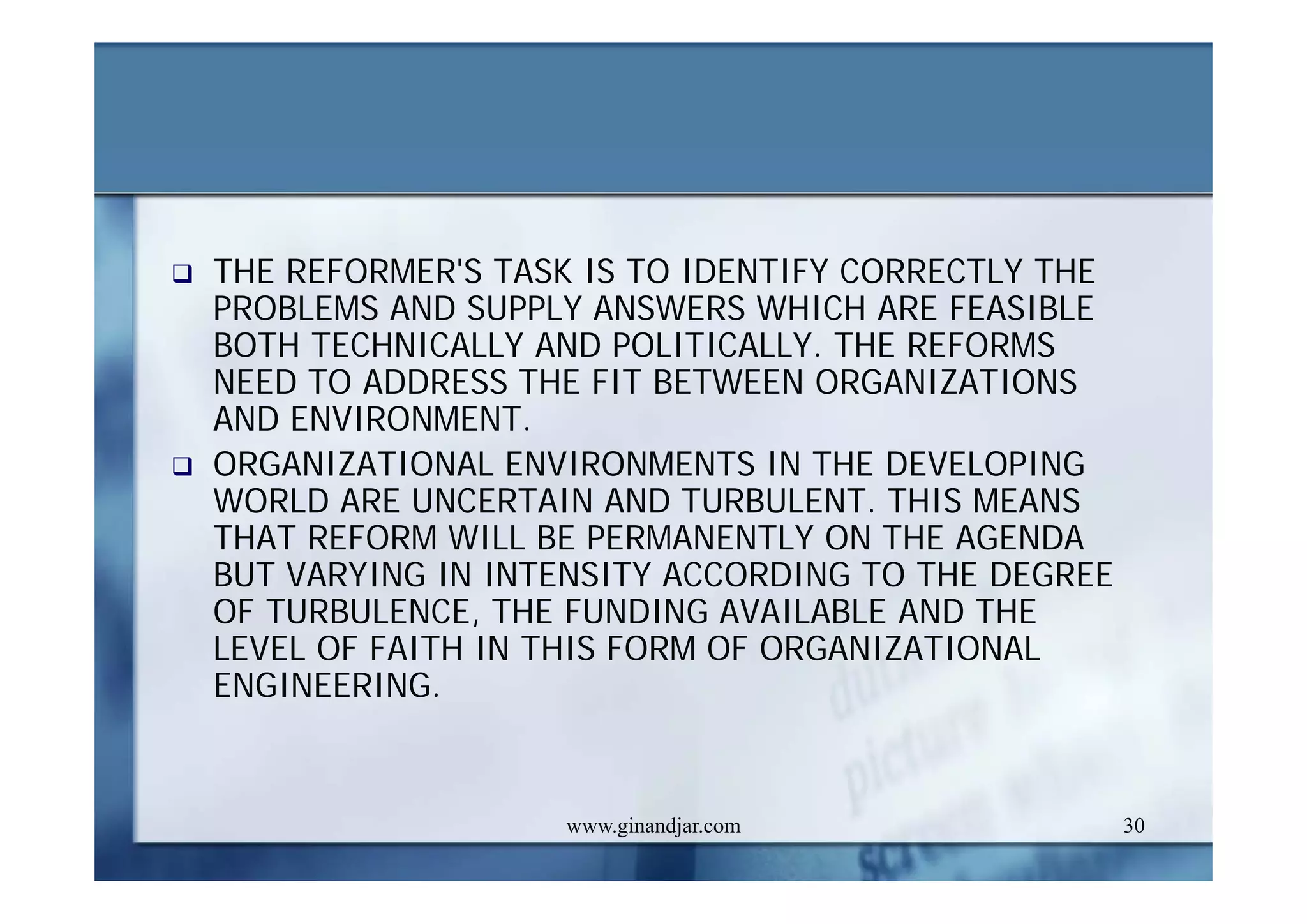 DEVELOPMENT AND ADMINISTRATION (II)