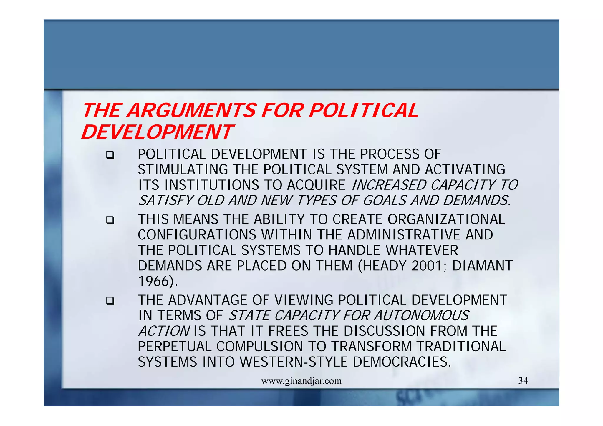 DEVELOPMENT AND ADMINISTRATION (II)