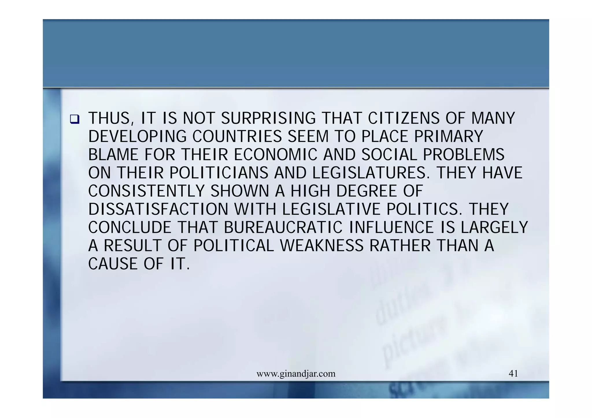 DEVELOPMENT AND ADMINISTRATION (II)