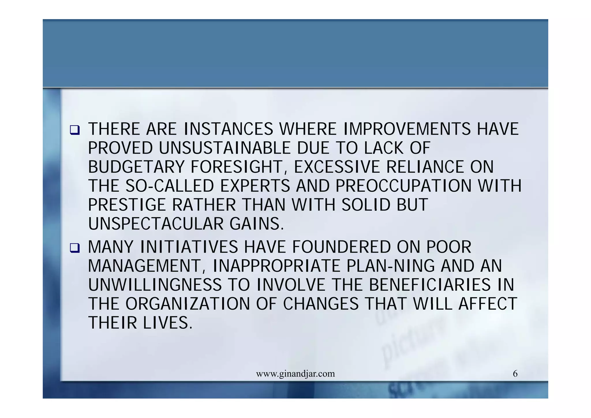 DEVELOPMENT AND ADMINISTRATION (II)