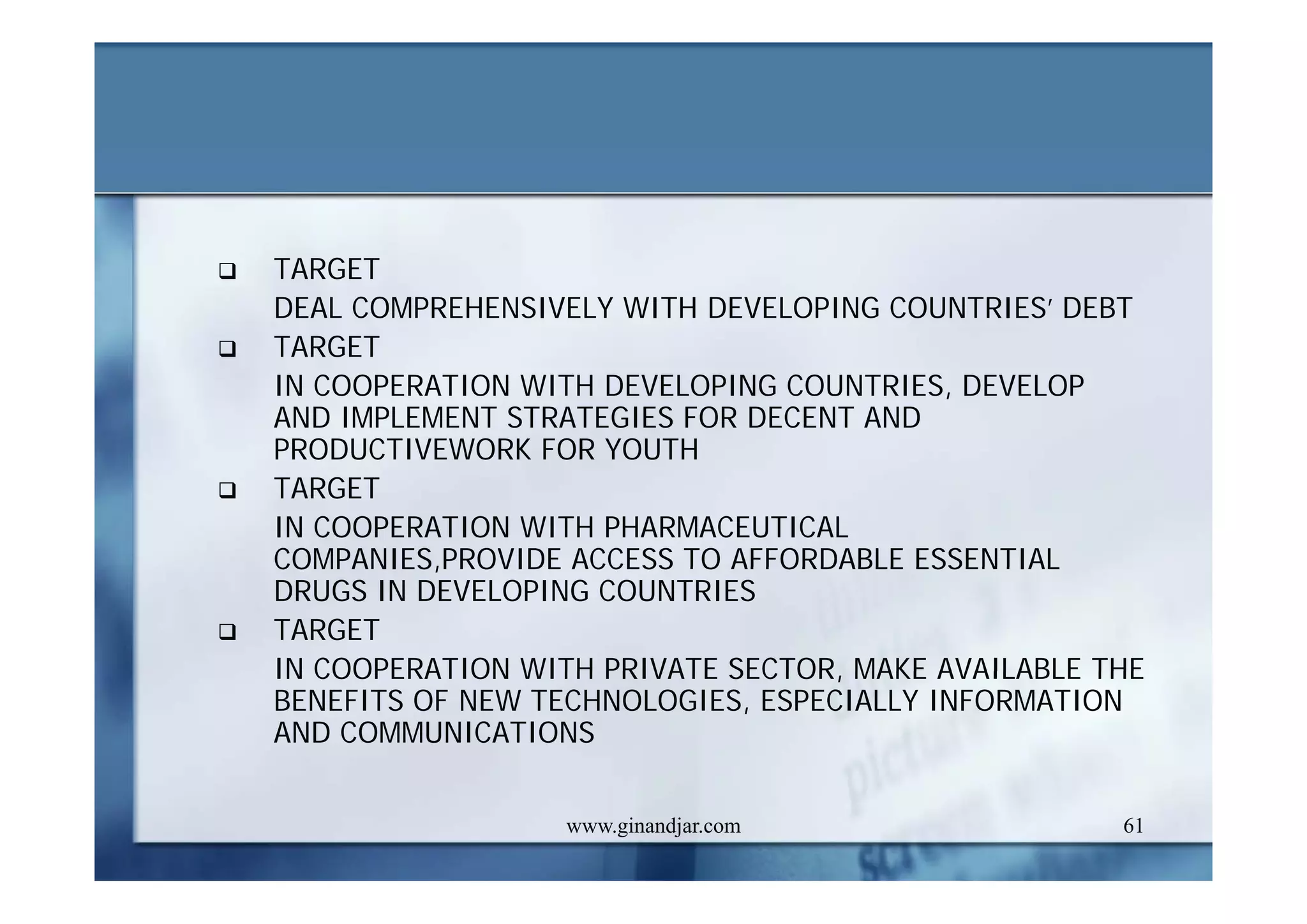 DEVELOPMENT AND ADMINISTRATION (II)