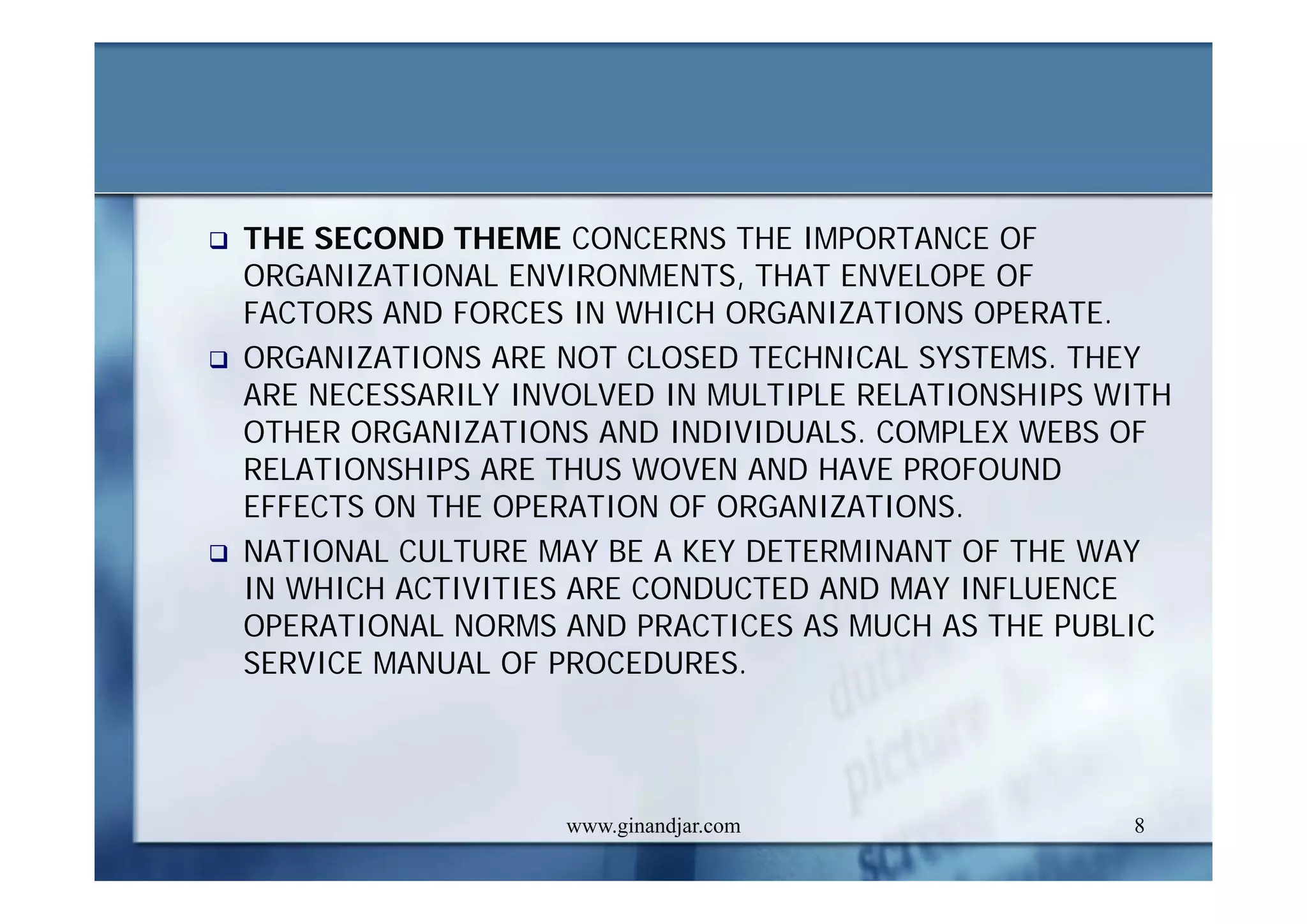 DEVELOPMENT AND ADMINISTRATION (II)