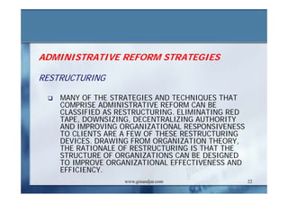 DEVELOPMENT AND ADMINISTRATION (II)