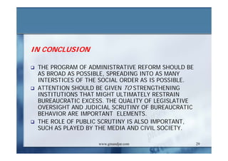 DEVELOPMENT AND ADMINISTRATION (II)