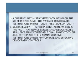 DEVELOPMENT AND ADMINISTRATION (II)