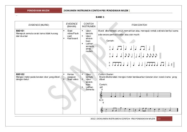 Muzik KBSM Ting.1_Dokumen Instrumen Contoh PBS