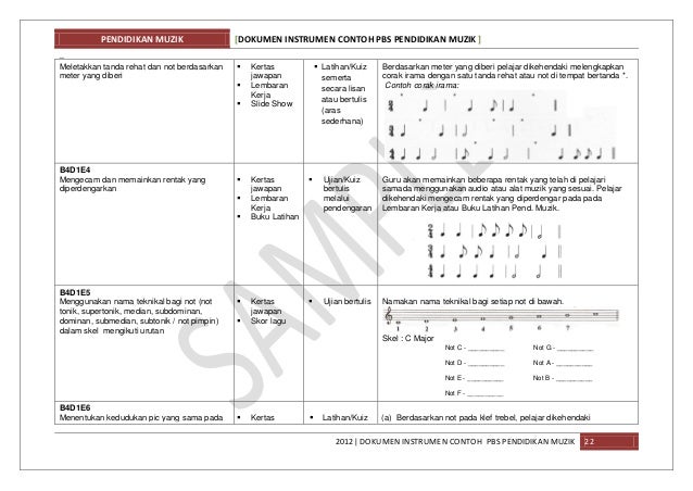 Muzik KBSM Ting.1_Dokumen Instrumen Contoh PBS