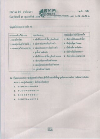 ข้อสอบ O-NET 