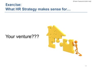 © Norm Tasevski & Karim Harji


Exercise:
What HR Strategy makes sense for…




Your venture???




                      ...