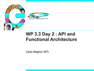 WP 3.3 Day 2 : API and Functional Architecture Carlo Meghini ISTI 