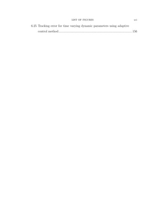 LIST OF FIGURES xvi
6.25 Tracking error for time varying dynamic parameters using adaptive
control method...................................................................................... 156
 