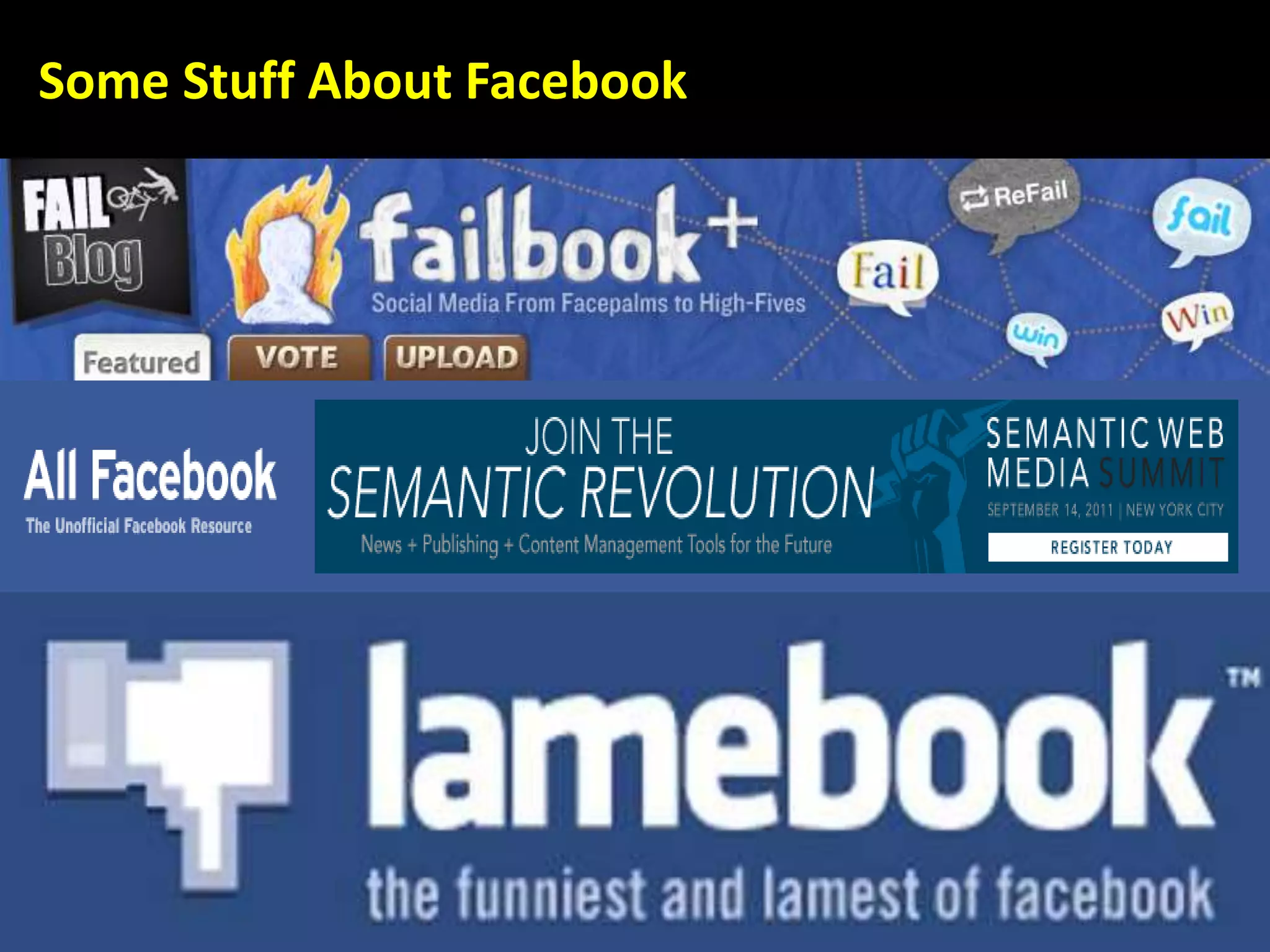 Some Stuff About Facebook
 