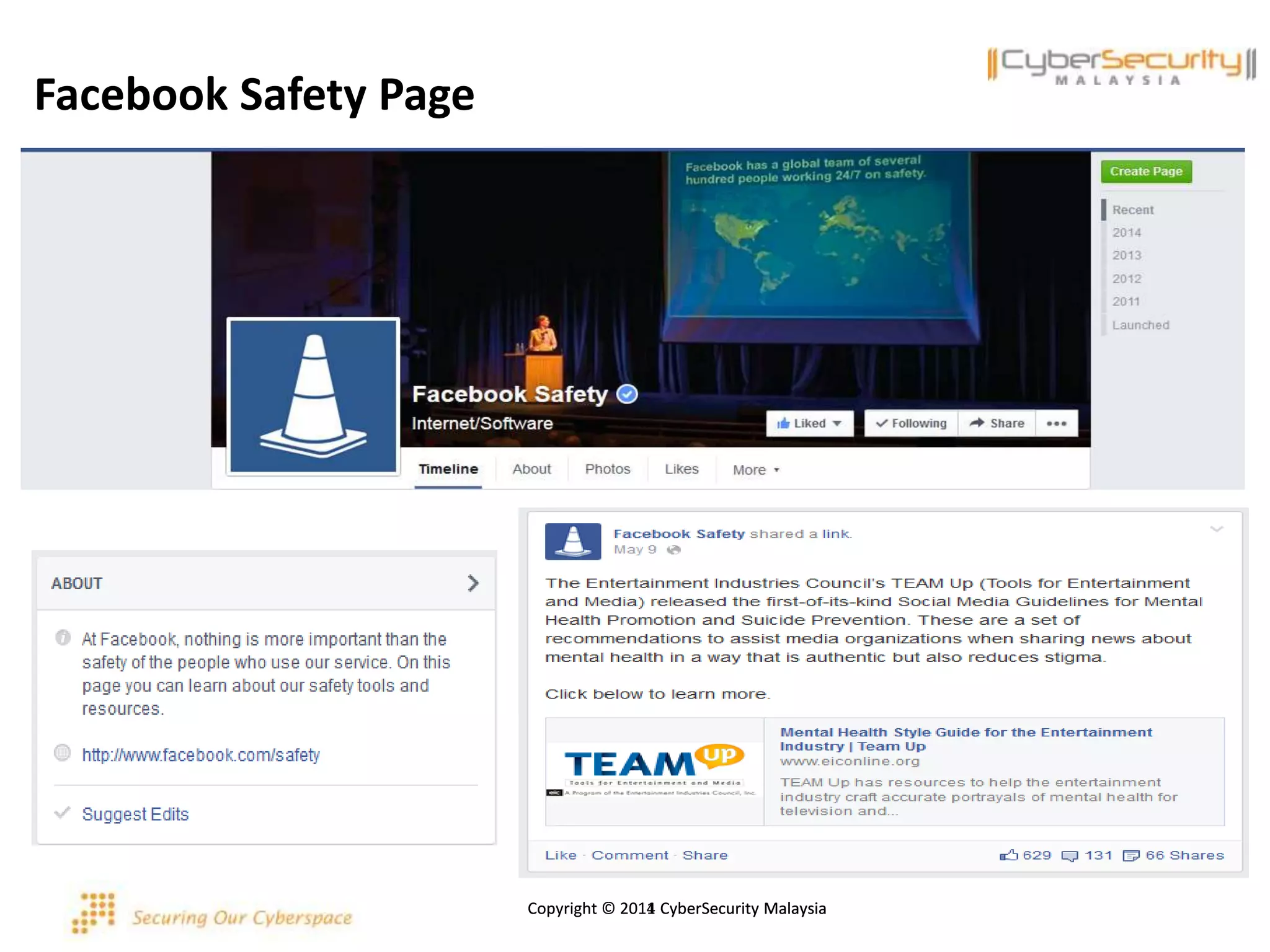 Copyright © 2011 CyberSecurity MalaysiaCopyright © 2014 CyberSecurity Malaysia
Facebook Safety Page
 