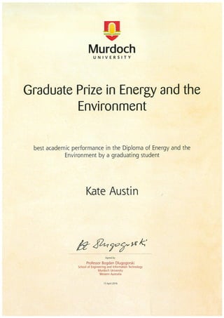 Graduate Prize Energy & Environment